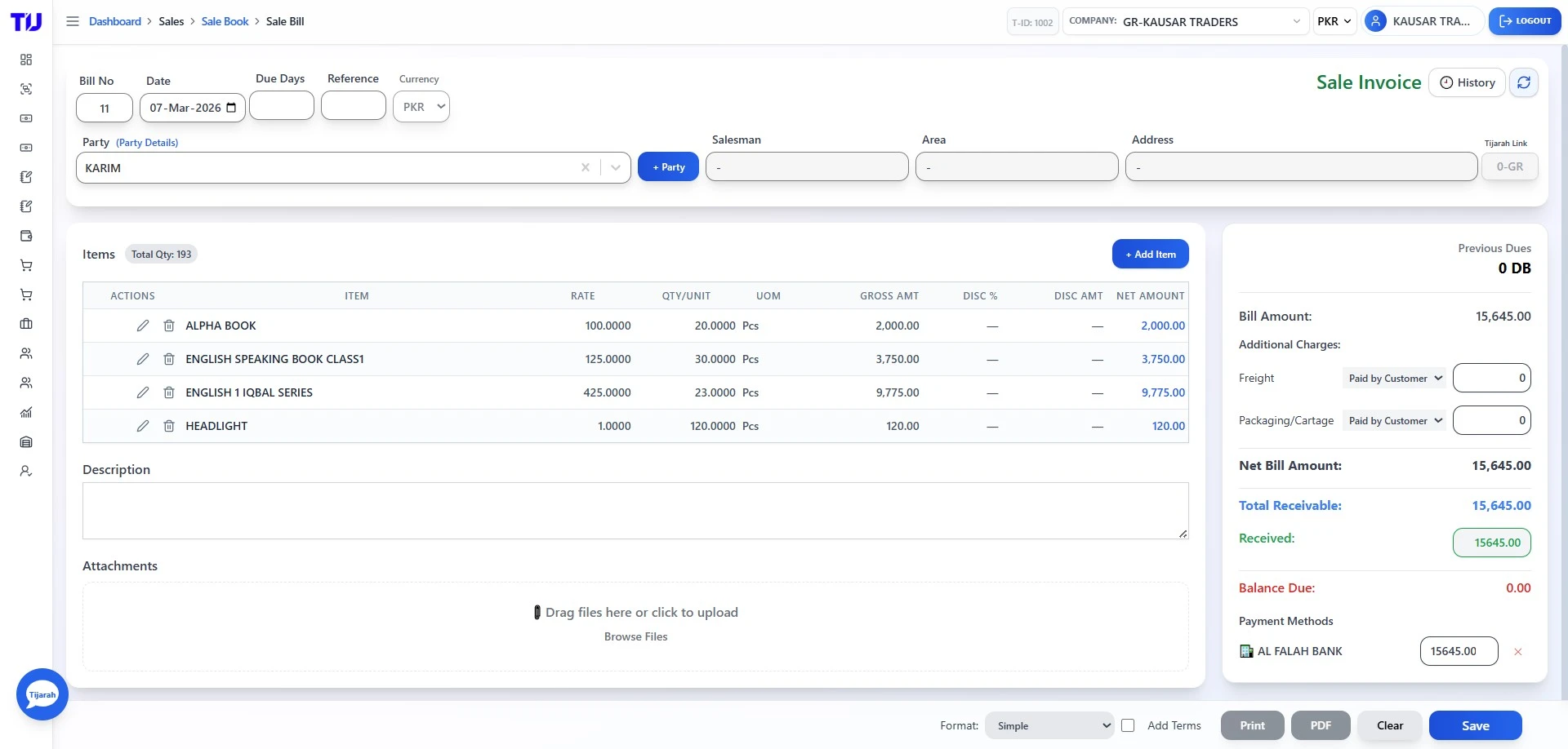Dashboard Preview Online POS software Pakistan dashboard showing sales overview, customers, suppliers, receivables, payables, expenses, and recent transactions in one smart interface.